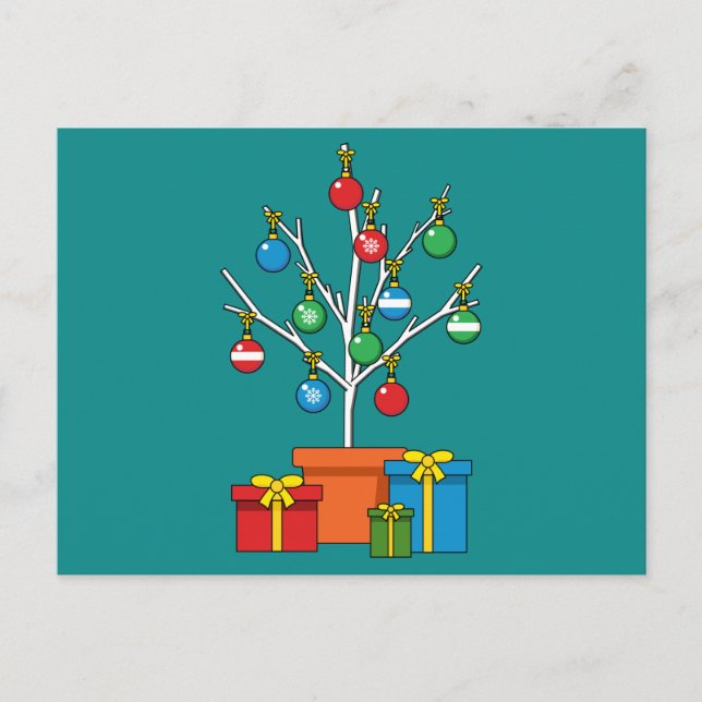 Árbol de Navidad mínimo con presentes (Anverso)