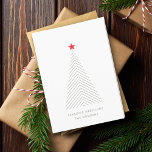 Árbol de Navidad mínimo | Red Star Clean Simple<br><div class="desc">Sencilla y elegante tarjeta minimalista plegada de vacaciones con un "scandi" escandinavo árbol de navidad mínimo con una simple estrella roja. El diseño presenta una moderna tipografía minimalista que puede ser fácilmente personalizada con su propio saludo,  apellido y año,  perfecto para la temporada festiva. navidades. minimalista.</div>