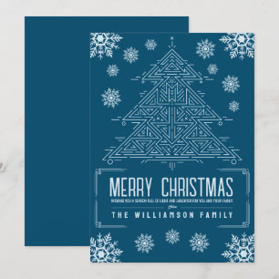Árbol de Navidad Modern Deco Copos de Nieve Azul M