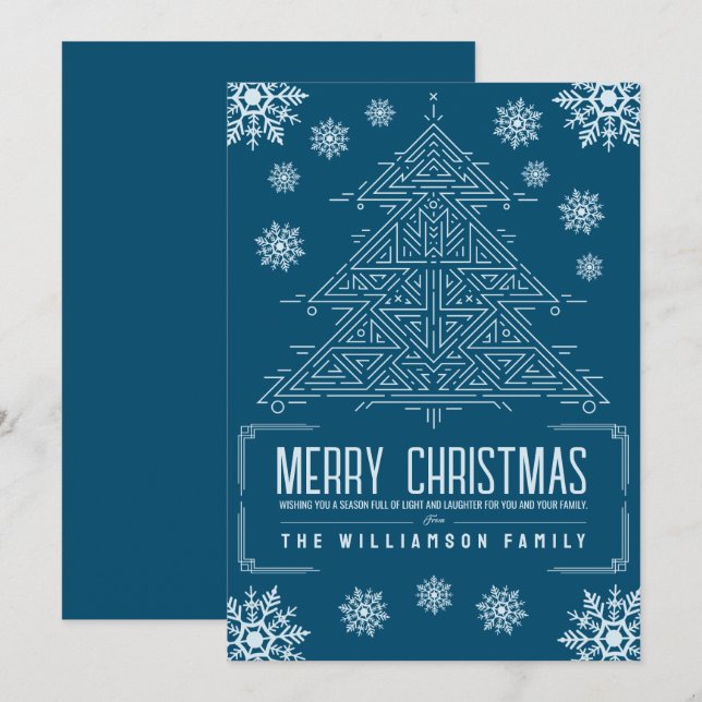 Árbol de Navidad Modern Deco Copos de Nieve Azul M (Anverso / Reverso)