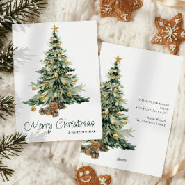 Árbol de navidad moderno de color de agua de moda