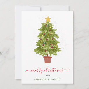 Árbol de Navidad moderno Foto de familia nevada