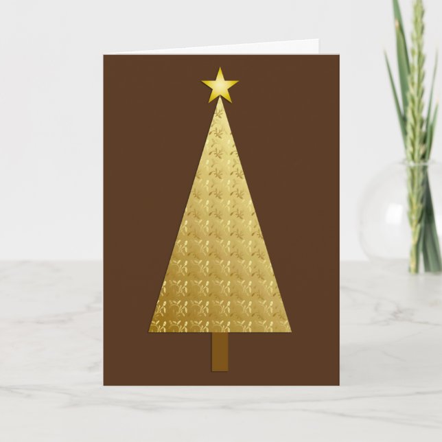 Árbol de Navidad moderno metálico de oro (Anverso)