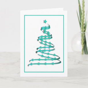 Árbol de Navidad moderno no tradicional turquesa