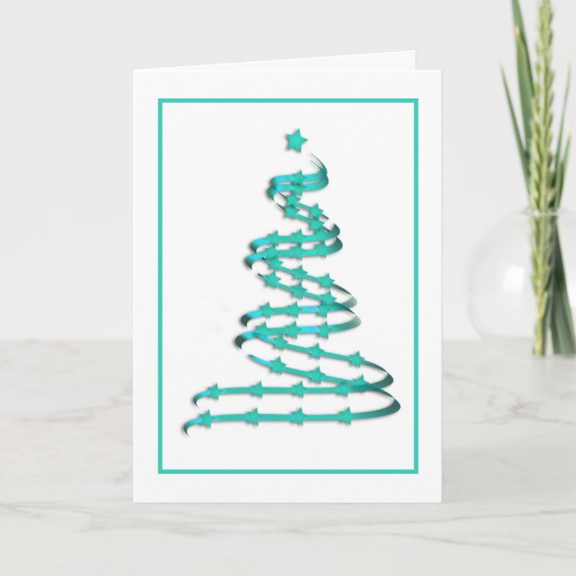 Árbol de Navidad moderno no tradicional turquesa (Anverso)