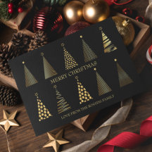 Árbol de Navidad moderno personalizado negro y oro