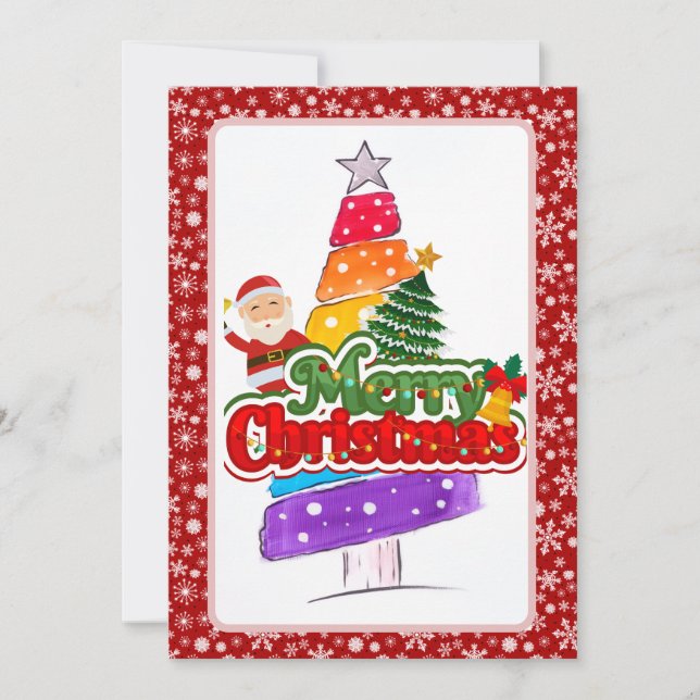 Árbol de Navidad moderno pintura colorido (Anverso)
