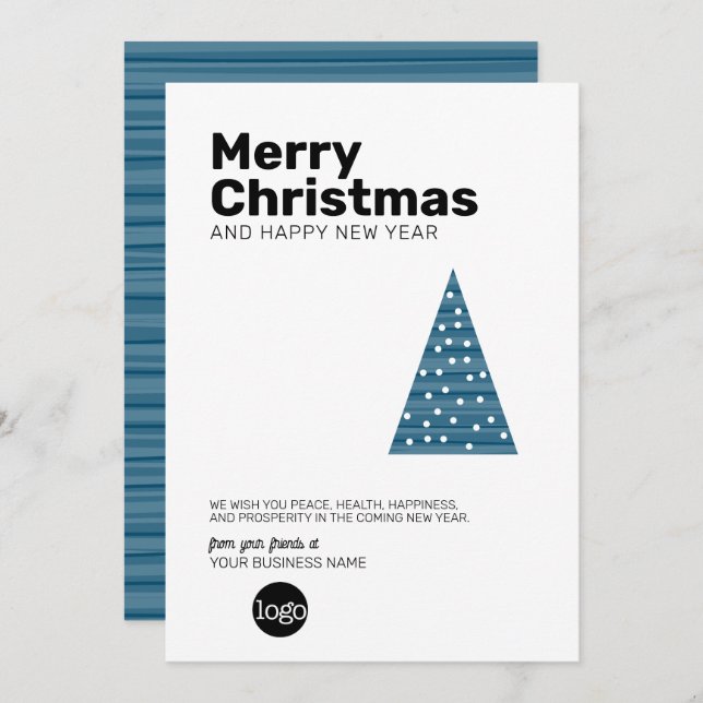 Árbol de Navidad moderno - sans serif Business (Anverso / Reverso)