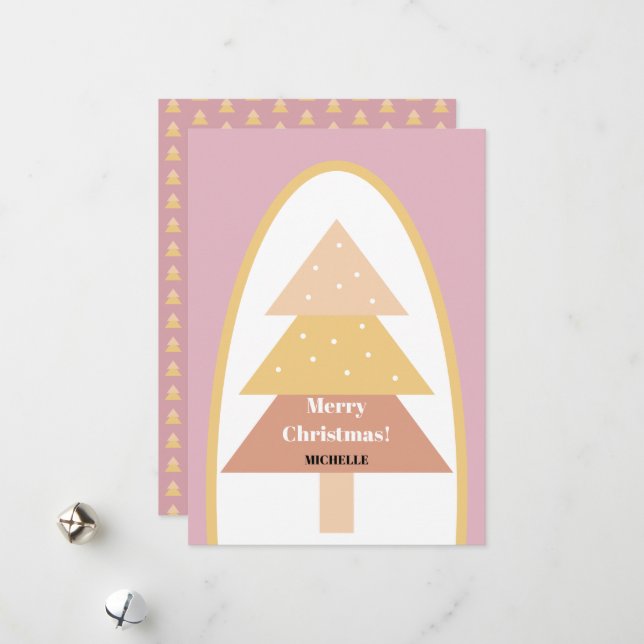 Árbol de Navidad moderno y lindo tono rosado (Anverso/Reverso In Situ)