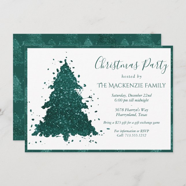 Árbol de Navidad Moody | Fiesta Verde azulado oscu (Anverso / Reverso)