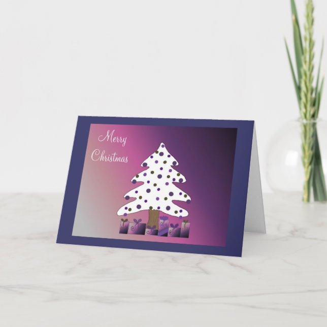 Árbol de Navidad morado y blanco (Anverso)
