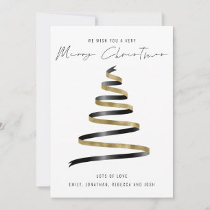 Árbol de Navidad negro dorado Calendario 2027 Feli