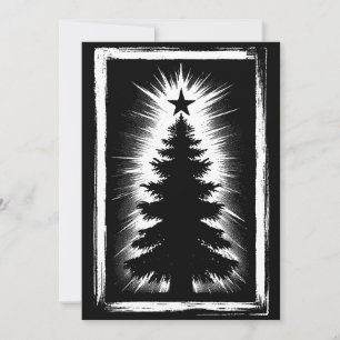 Árbol de Navidad negro y blanco Grunge y desgastad