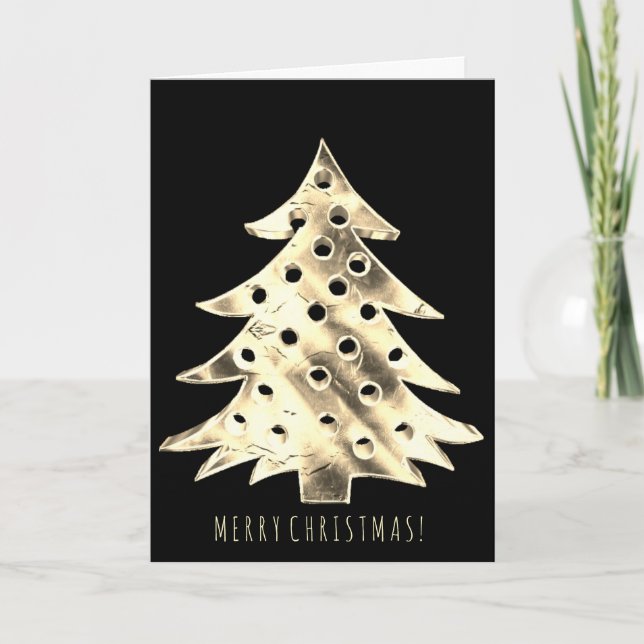 Árbol de Navidad negro y falso Relieve metalizado  (Anverso)