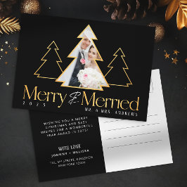 Árbol de Navidad Negro y Oro Fotografía recién cas