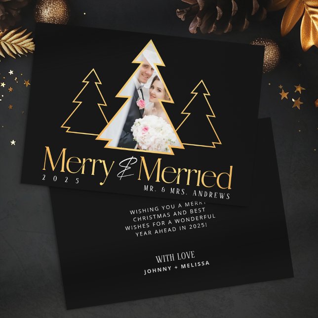 Árbol de Navidad Negro y Oro Fotografía recién cas (Subido por el creador)