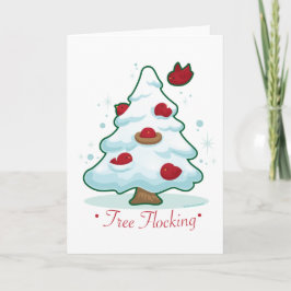 Árbol de navidad Nevado con los pájaros