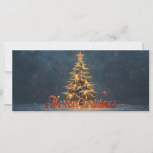 Árbol de Navidad nevado con luces cálidas
