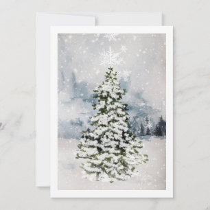 Árbol de Navidad nevado del bosque escénico modern