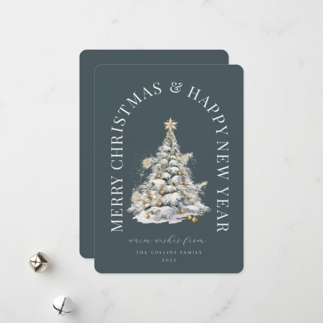 Árbol de Navidad nevado festivo (Anverso/Reverso In Situ)