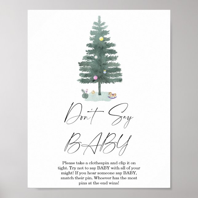 Árbol de Navidad - No digas bebé Póster (Frente)