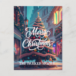 Árbol de Navidad nombre personalizado tarjetas de