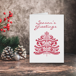 Árbol de Navidad Nórdico Escandinavo Rojo