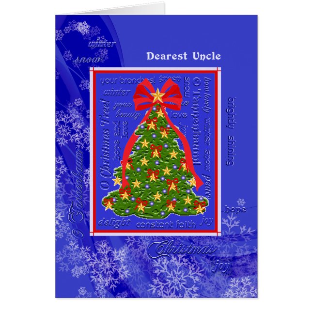 Árbol de Navidad O Tannenbaum Snowflakes para Tío (Frente)