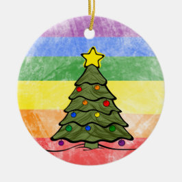 Árbol de Navidad | Ornamento arcoiris | Nombres y