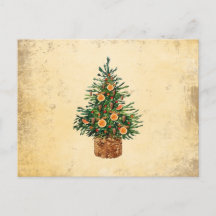 Árbol de Navidad País Saludo Tradicional Simple