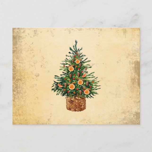 Árbol de Navidad País Saludo Tradicional Simple (Anverso)