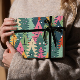 Árbol de Navidad Papel de envoltura de patrones mo