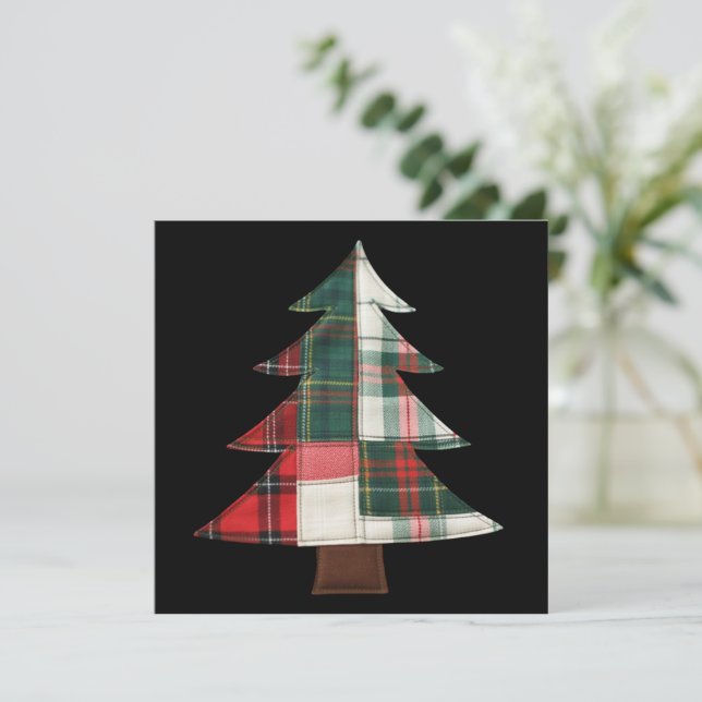 Árbol de Navidad parchado de vacaciones de inviern (Anverso de pie)