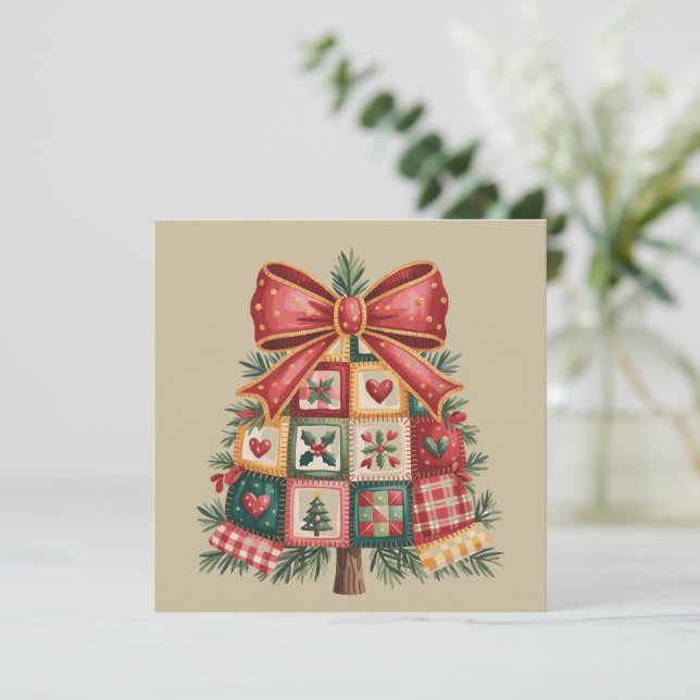 Árbol de Navidad Patchwork Coquette Navidad Fiesta (Anverso de pie)