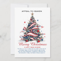 Árbol de Navidad Patriótico ATH1 con tarjeta plana