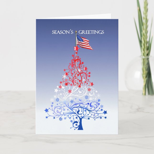 Árbol de navidad patriótico con la bandera (Anverso)
