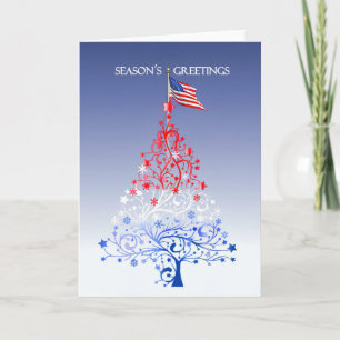 Árbol de navidad patriótico con la bandera