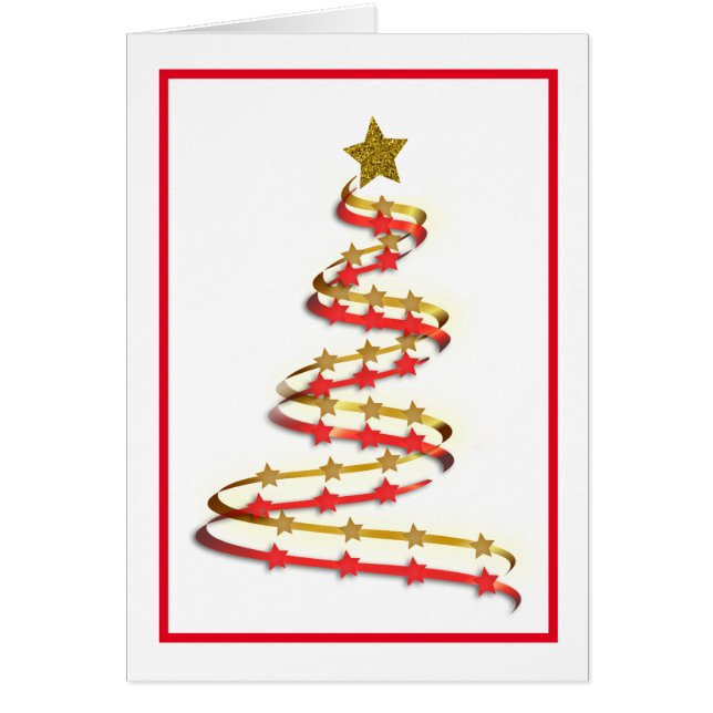 Árbol de Navidad personalizado con cinta abstracta (Frente)