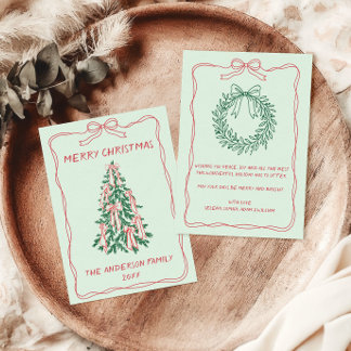 Árbol de Navidad personalizado dibujado a mano par