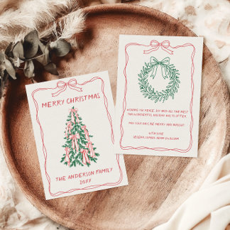 Árbol de Navidad personalizado dibujado a mano par