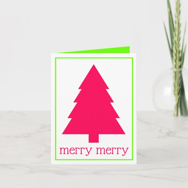 Árbol de Navidad personalizado rosa y verde elegan (Anverso)