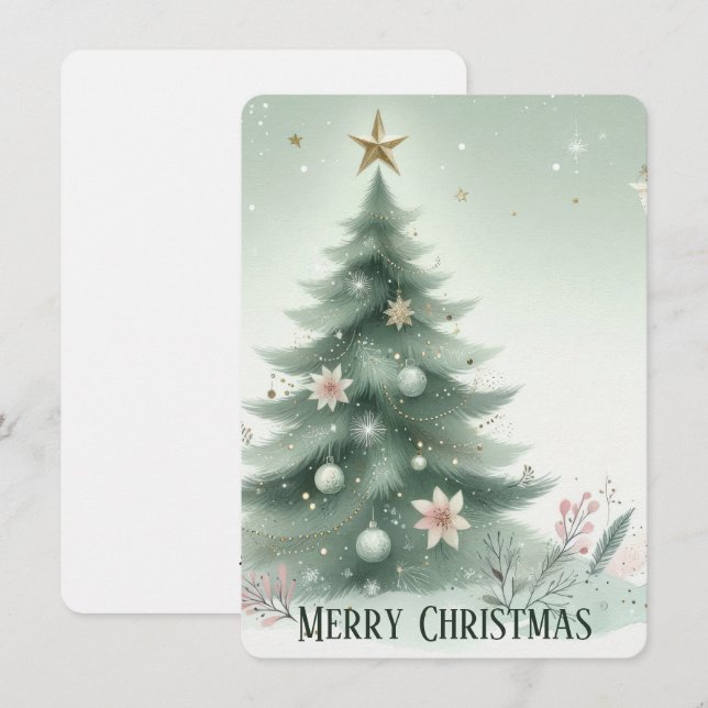 Árbol de Navidad Personalizado - Tarjeta de Navida (Anverso / Reverso)