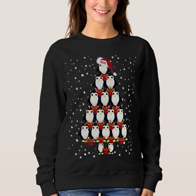 Árbol de Navidad pingüino Navidades feos suéter (Anverso)