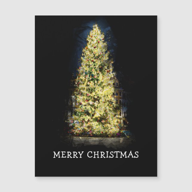 Árbol de Navidad pintado con iluminación (Anverso)