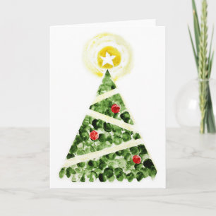 Árbol de Navidad pintado con los dedos