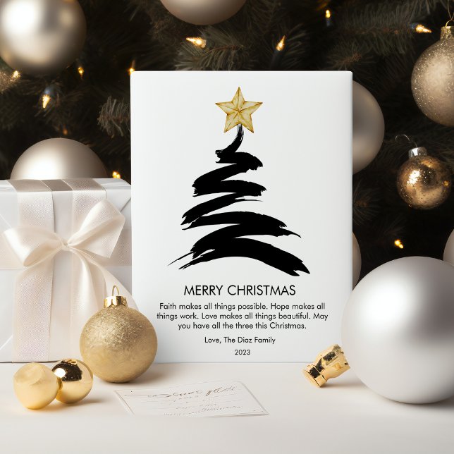 Árbol de Navidad Plano en Blanco y Negro Moderno (Subido por el creador)