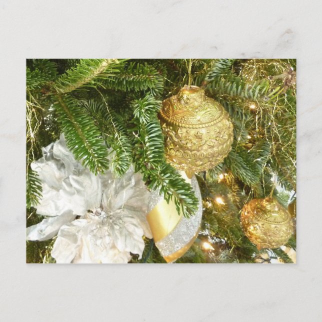 Árbol de Navidad plateado y dorado en vacaciones (Anverso)