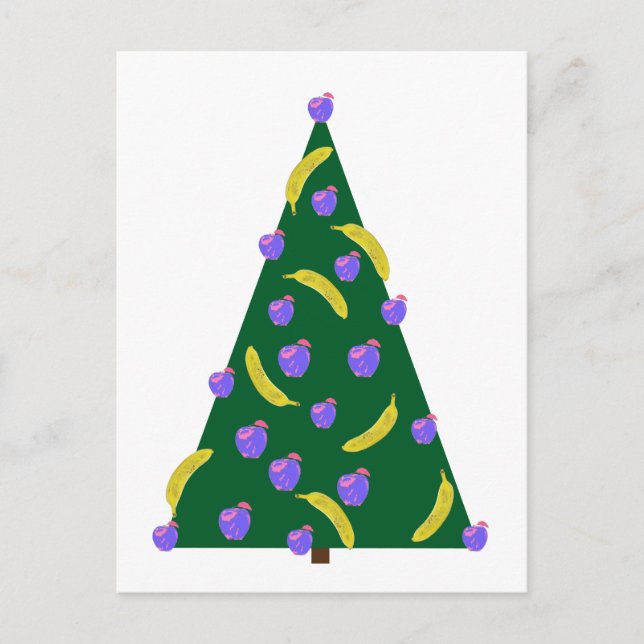 Árbol de Navidad Pop Art con Manzanas y Plátanos  (Anverso)