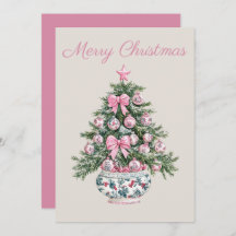 Árbol de Navidad Preppy Pink and Green Chinoiserie