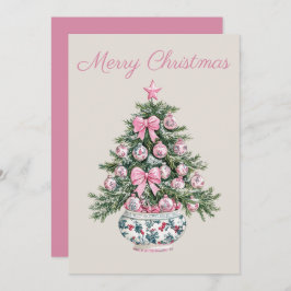 Árbol de Navidad Preppy Pink and Green Chinoiserie